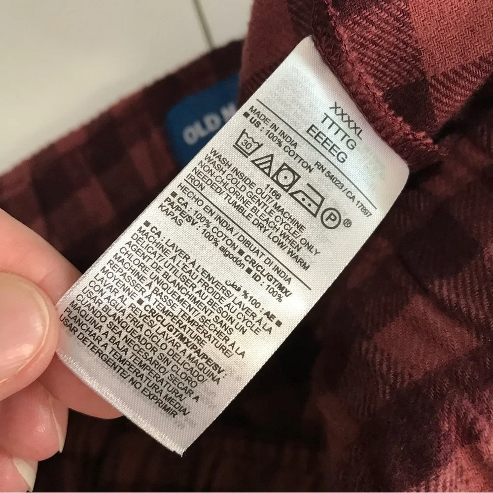 NWT Old Navy Double-Brushed Flannel Pajama Pants Men XXXXL 4XL Gingham Pockets
